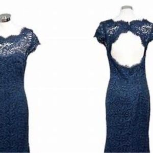 Short Navy Lace, Key Hole Back Dress